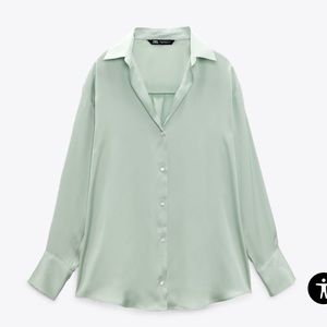 Zara Satin Button Up Shirt